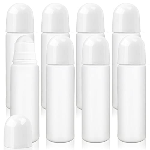 Cositina 8 Pack 100ml/3.38oz Plastic Roller Bottles Empty Refillable Roll On Bottle Leak-Proof Deodorant Containers Anti-perspirant Dispenser for Essential Oil Perfumes Balms - White
