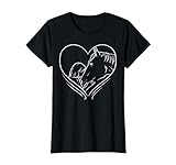 Heart Girl Kissing Horse Riding Rider Equestrian Girls Women T-Shirt