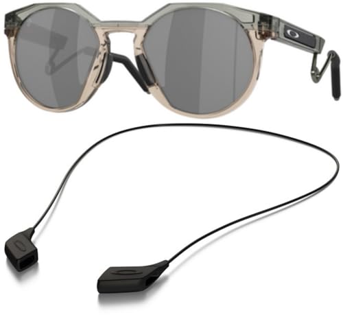 Oakley OO9279 Sunglasses Bundle: OO 9279 HSTN METAL 927905 Grey Ink/Sepia/Prizm Black Policarbonate Standard and Large Black leash Accessory kit2