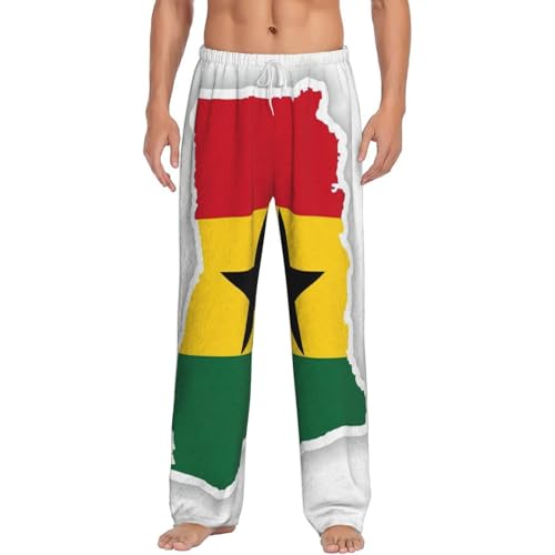 Pantalon de pyjama en flanelle motif carte du Ghana pour homme taille L