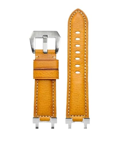 Jiazhiyumei ���U�[�����v�o���h 24mm �����p �Ή�Casio �Ή� G-SHOCK MTG-B1000/MTG-G1000 �����x���g(Yellow silver)