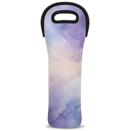 Neoprene Wine Tote Carrier Bag for Wine,Water, Champagne, Beer, Baby Bottles 15.6 x 5.1 Inches, Protective Wine Bag,Purple Gradient Color