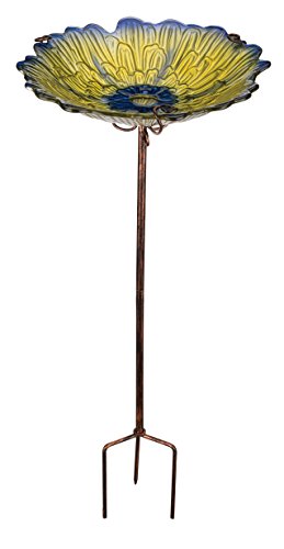 Regal Art & Gift 11390 Birdbath/Feeder Stake, Yellow Birding