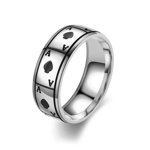 Bagues ring jewellery femmes hommes punk style as de pique taille treize