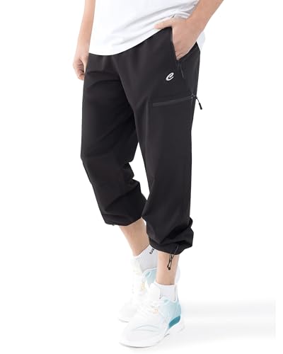 Men's Quick-Dry Hiking Cargo Pants, Lightweight Water-Resistant, Elastic Waist with Zipper Pockets
