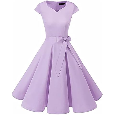 DRESSTELLS 1950s Dresses for Women, Vintage Dress, Retro Dresses for Women, 1940s Dress for Women Vintage, Womens Rockabilly Dresses, Homecoming Dresses Lavender L Cover