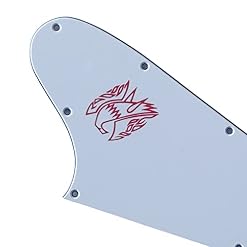 Pickguard Slinger Parts pour guitare Gibson Firebird Blank (3 plis blanc (logo rouge) - Les Beatles, Paul McCartney, John Lennon, RIngo Starr, George Harrison Pickguard Slinger Parts pour guitare Gibson Firebird Blank (3 plis blanc (logo rouge) – Image 4