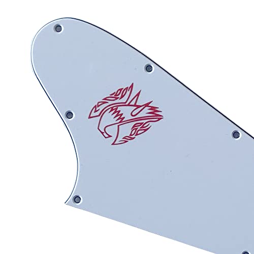 Pickguard Slinger Parts pour guitare Gibson Firebird Blank (3 plis blanc (logo rouge) - Les Beatles, Paul McCartney, John Lennon, RIngo Starr, George Harrison Pickguard Slinger Parts pour guitare Gibson Firebird Blank (3 plis blanc (logo rouge) – Image 5
