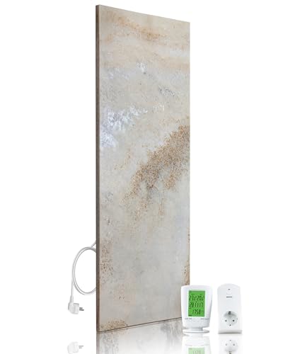 Marwona riscaldatore in pietra naturale a infrarossi con termostato I 800 W I Shiva A-800 I Riscaldatore a infrarossi da parete a risparmio energetico I Garanzia di 5 anni I Qualità tedesca