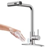 APPASO Touchless Kitchen Faucet with Pull Down Sprayer, Waterfall Motion Sensor Kitchen Sink Faucet Touchless, Brushed Nickel Stainless...