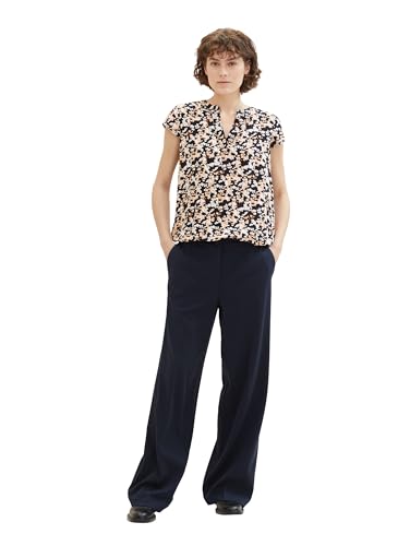 TOM TAILOR Damen Kurzarm-Bluse mit Muster , coral cut floral design, 34 – Ansicht 3