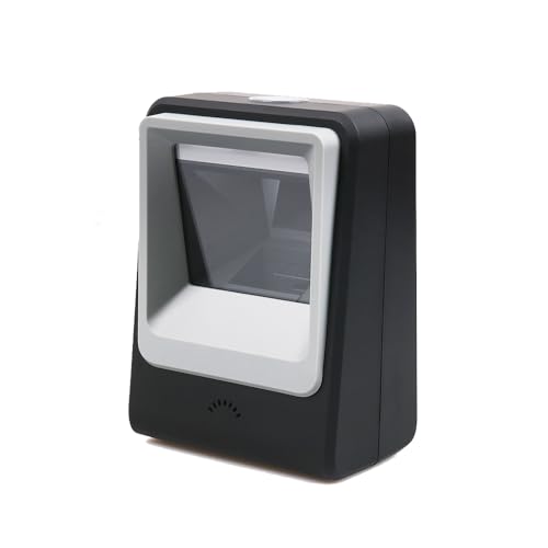 Handsfree Omnidirectional Desktop Barcode Scanner with USB Cable, 1D 2D QR Image Sensing, Plug and Play Barcode Reader for Warehouse Supermarket Retail Store