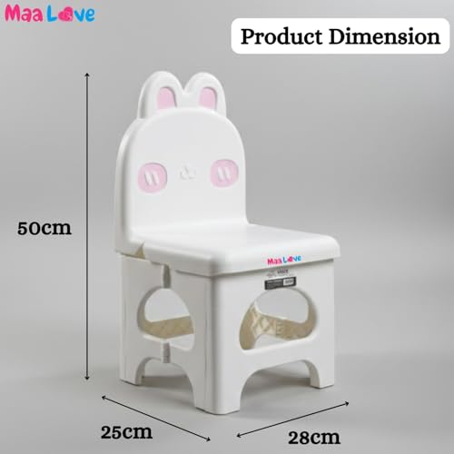 Image of Plastic Foldable Chair for Kids | School Study Chair for Indoor or Outdoor Use for Toddler Kids | Strong & Stable, Safe Rounded Edges | Capacity Up to 40 Kg (White)