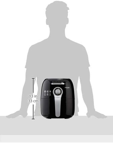 Mayer MMAF2 Air Fryer dimensions diagram showing height of 13 inches or 33 cm