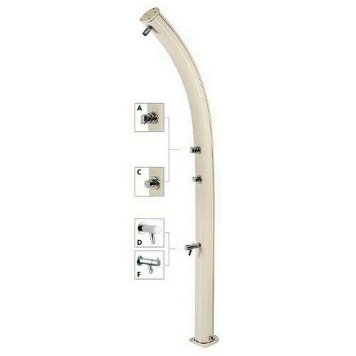 09270 Colonne de douche solaire temporisée en aluminium avec lave-pieds IDRAL