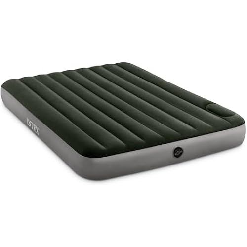 INTEX Dura-Beam Downy 10" Queen Size Air Mattress with Built-in Foot Pump