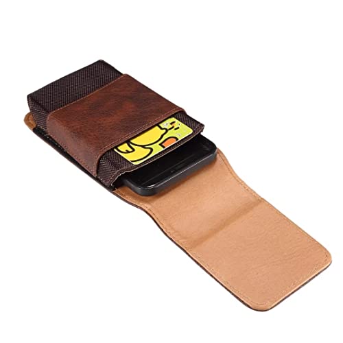 Suporte de cinto para celular masculino marrom, coldre de cintura para celular com passador de cinto