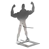 Generisch 2026 Lustiger Grillständer im Muskelmann-Design, wiederverwendbarer Hotdog- Wurstständer Edelstahl, tragbarer Grill für Campingausflüge (Grey, 13cm)