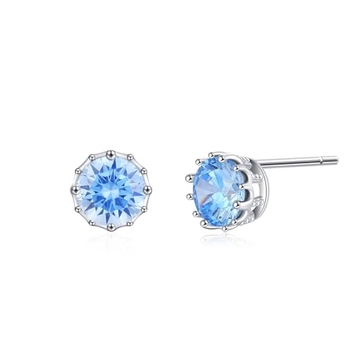 Clou d'oreille argent 925 bleu pour illuminer vos tenues de bureau
