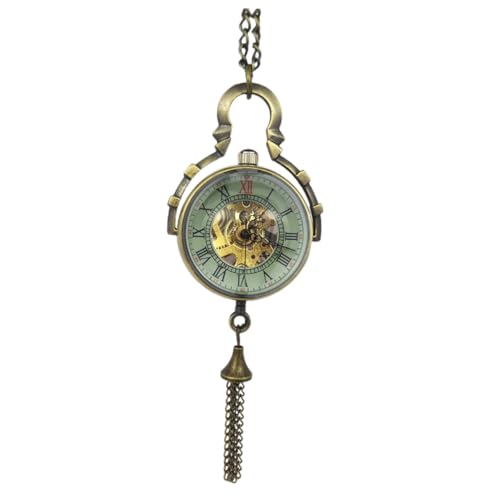 Reloj mecánico de bolsillo vintage esférico con espejo de vidrio VALICLUD