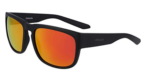 Dragon Men's Rune Rectangular Sunglasses, Matte Black/Orange Ion, 58 Mm #TOP4