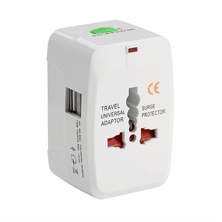 Universal Travel Adapter with Built in Dual USB Charger Ports with 100-240V Surge/Spike Protected Electrical Plug-image-45