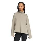 adidas Women's All Szn Soft Lux Quarter Zip, Silver Pebble, Large