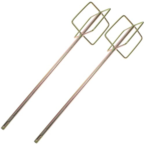Baluue Varillas Mezcladoras Cuadradas para Taladros Eléctricos 2 Piezas Accesorios para Mezclar Cemento Pintura Yeso y Resinas Epoxi Herramienta para Construcción y Reutilizable