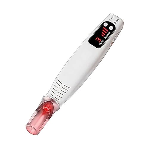 Picosecond Pen Plasma Device Light Therapy Mole Dark Spot Remover Pen with 3 Modes, 4 Levels for Skin Tags Tattoo Freckles Skin Pigmentation Scars with Glasses (Red)