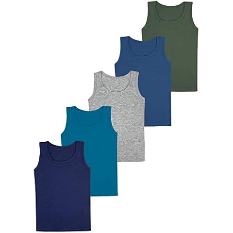 LOREZA 5 Pack Boys Cotton Tank Tops Cover