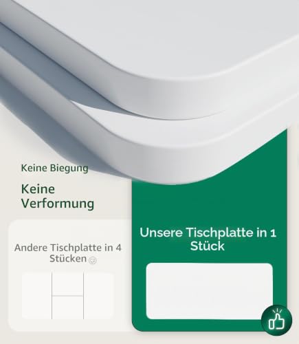 MAIDeSITe Tischplatte 120x60 cm Schreibtischplatte 25 mm stark - DIY Stabile Bürotischplatte – Perfekt für höhenverstellbare Schreibtische – Ansicht 8