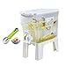 HZWZ 3.5L Dispenser di Bevande in Plastica con Rubinetto, Brocca per L’Acqua per Frigorifero, con Cucchiaio di Frutta, Adatto per Bar per Feste in Cucina