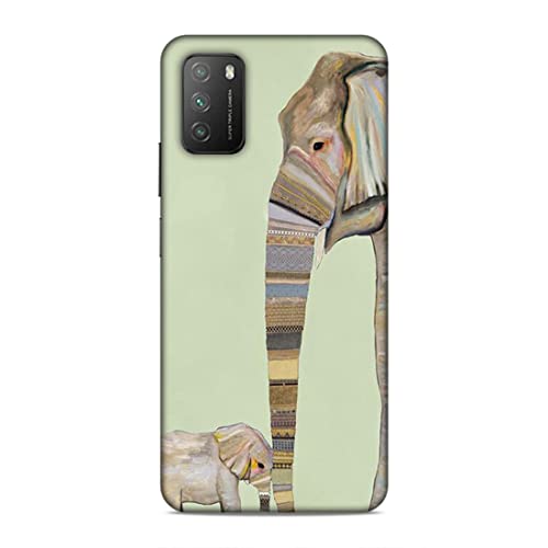 Image of Printed Mobile Back Hard Case Cover for Xiaomi Poco M3 | Elephants, Cute Baby Elephant, Traditional-2189