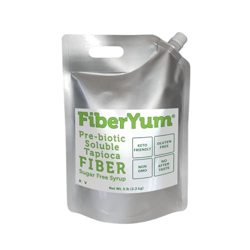 FiberYum by KetoGoods Pre-biotic Tapioca Fiber Syrup - Substitute For Organic Corn Syrup Organic & Corn Syrup Non GMO Corn Syrup - Alternate For Brown Rice Syrup & Organic Light Corn Syrup For Candy | 5lb / 80oz