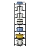 7-Tier Kitchen Corner Shelf Rack, Multi-Layer Pot Rack Storage Organizer Stainless Steel Shelves...