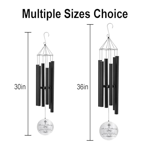 Image of ASTARIN Personalized 30 inch Bereavement Wind Chimes for Outside, Memorial Gift in Remembrance of a Loved One, Sympathy Gift for Loss of Mother Father Husband, Garden Patio Decor