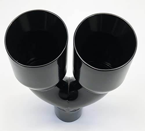 Exhaust Tip 2.50" Inlet 3.50" Outlet 9.50" Long Dual Round Slant High Temperature Black Stainless Steel Wdwdrs35095-250-Bk-Ss Wesdon Exhaust Tip #TOP5