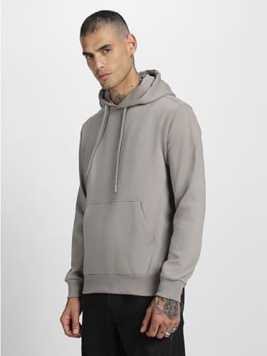 Image of Veirdo 280 GSM Cotton Fleece | Hooded Neck Full Sleeve | Regular Fit Sweatshirt | Solid Hoodie for Men | Sizes: S to 3XL