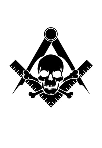 Widow's Son Square & Compass Masonic Vinyl Decal - [Black][6 Inch]