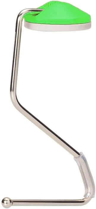 LIHIT LAB. Lightweight Purse Hanger for Table, Bag Hanger, Purse Holder, Desk Hook for Gym, Restaurant, Office, Holds up to 11 pounds, 4" x 2'', Green (A7595-7)