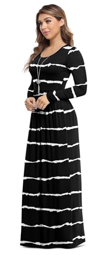 Image of VIISHOW Women's Long Sleeve Loose Plain Maxi Dresses Casual Long Dresses with Pockets