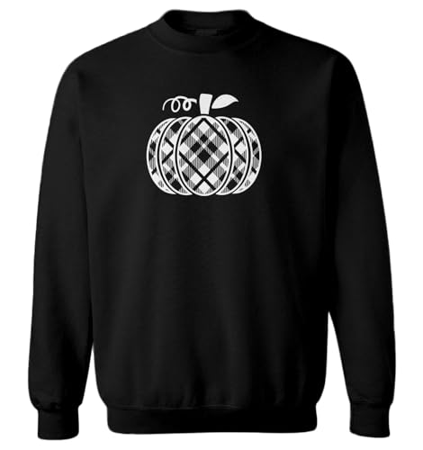 Plaid Pumpkin - Jack O Lantern Toddler Fleece Crewneck Sweater