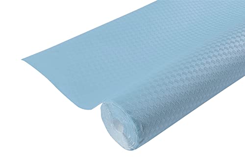 Pro Nappe - Réf R802015I - Nappe jetable en papier gaufré - Gaufrage unique, esthétique et profond - Rouleau de 20 M de long et 1,18 M de large - Couleur bleu ciel - Fabriqué en France