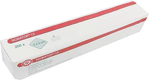 Nobatop Vliesstoffkompressen Kompressen (Größe: 5 x 5 cm,Menge: 2000 Stück,Nobatop 12 (6-fach))