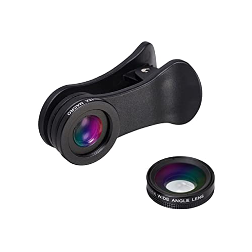 Uonlytech 2 Piezas Clip en la Lente Soporte de teléfono para trípode Lente del teléfono Celular Kit de Lentes para Celular Kit de Lentes en Lente de la cámara Clip en Lente para teléfono