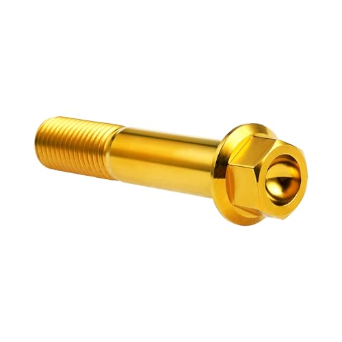 Image of Titanium Bolt Hex Small Flange Head M12x60mm Pitch 1.25, Gold | 30 35 40 45 50 55 60 65 70 75 80 85 90mm 1.25 /1.5mm Pitch Screws for Motorcycle Car Modification Pack of 4