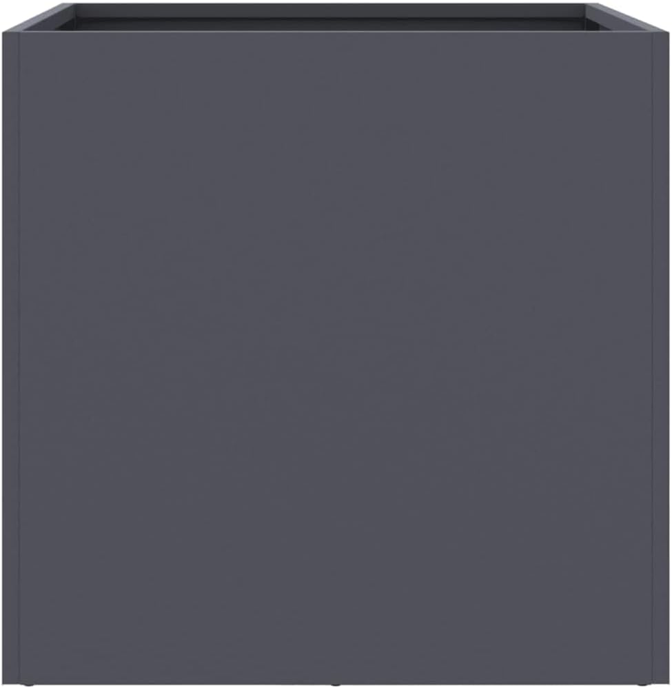 vidaXL 2pcs Anthracite Cold-Rolled Steel Planters - Rectangular Garden/Outdoor/Balcony Boxes 16.5"x15.7"x15.4", Sturdy & Easy to Assemble