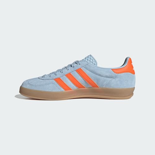 Image of adidas Gazelle Indoor Men's Shoes, Wonder Blue /Orange /Cloud White, Size 8.5