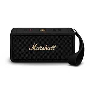 Marshall Middleton Portable Bluetooth Speaker, Black and Brass