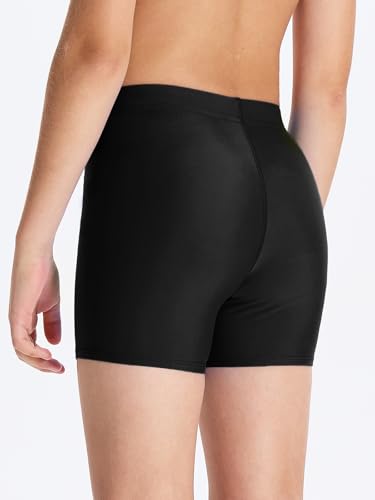 DEVOROPA Youth Boys Swim Shorts Square Leg Swimsuit Nylon Swimming Boxer Brief UPF 50+ Black M - Thumbnail 3